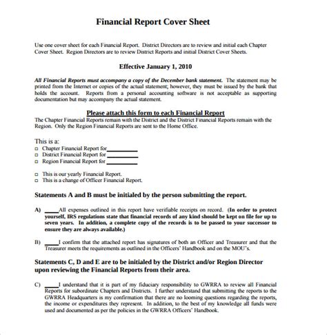 Sample Report Cover Page Template 7 Free Documents In Pdf Word