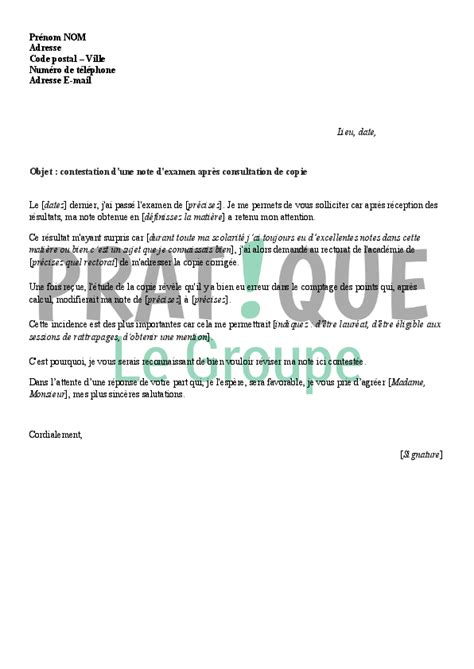 lettre de recours scolaire modèle