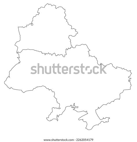 Belarus Ukraine Map Country Border Stock Vector Royalty Free