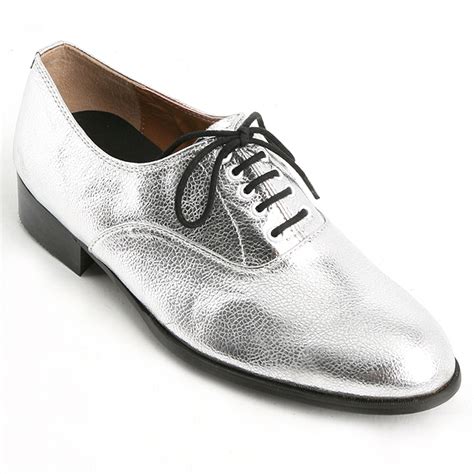 Mens Glitter Silver Lace Up Oxfords Dress Shoes