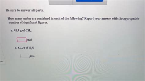 Solved Be Sure To Answer All Parts Calculate The Number Of Chegg