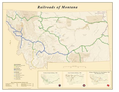 Montana Railroads, 2010 Map showing the ownership and status of ...