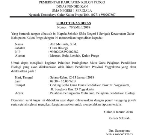 Pengertian Surat Tugas Ciri Fungsi Tujuan Dan Contoh Surat Tugas Lengkap