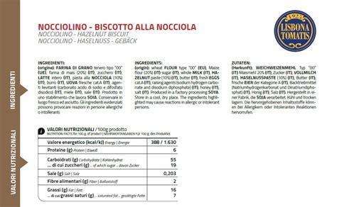 Biscotto Alla Nocciola Monodose Pz Lisbona Tomatis