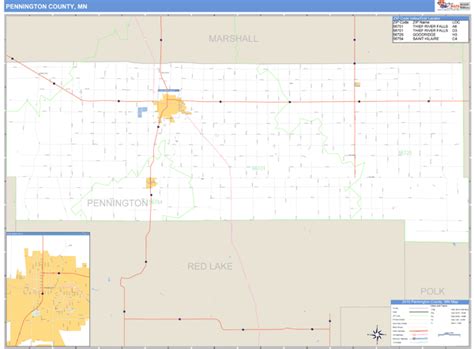 Pennington County Minnesota Zip Code Wall Map