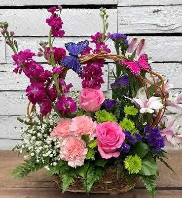 Butterfly Garden Basket Basket Arrangement In Largo FL Rose Garden