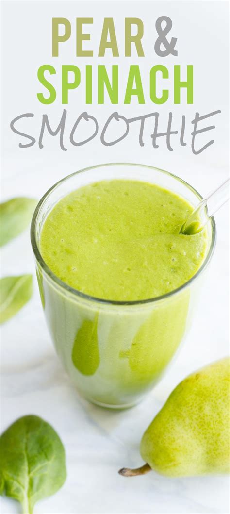 Spinach And Pear Smoothie To Start Your Morning Wholefully Recipe Spinach Smoothie