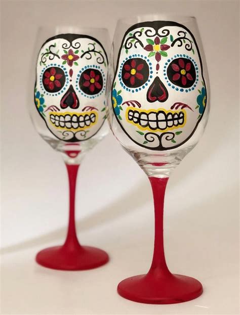 Paint Nite Sugar Skull Wine Glasses Urban360pizza Grill And Tap House Albuquerque 19 March