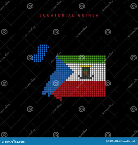 Square Dots Pattern Map Of Equatorial Guinea Dotted Pixel Map With