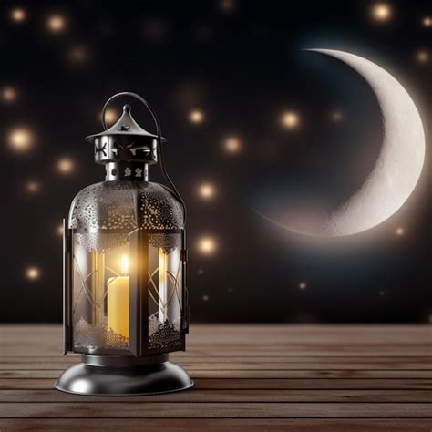 Premium AI Image | A lantern with the moon in the background
