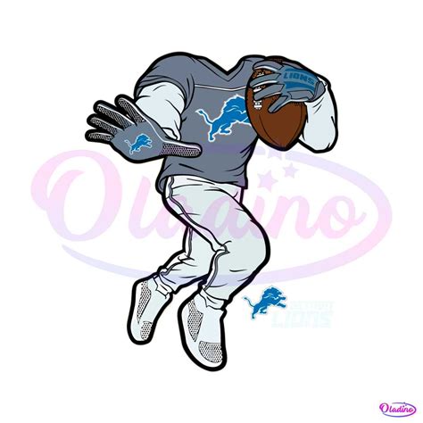 Detroit Lions Player Football SVG