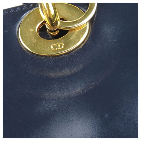 Cartable Dior Blue Lady Dior En Cuir Verni Cuir Vernis Bleu Bleu Fonc