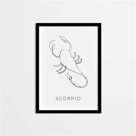 Scorpio Line Art Etsy