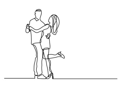 Continuous Line Drawing Man Woman Sitting Floor Discussing Plan Stock