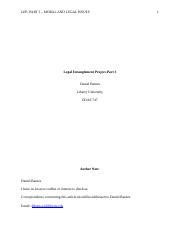 Legal Entanglement Project EDAS747 Part 3 Docx LEP PART 3 MORAL