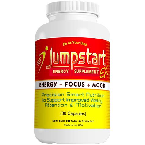 Jumpstart Ex Energy Mood Focus Stimulant Supplement Bottle 30