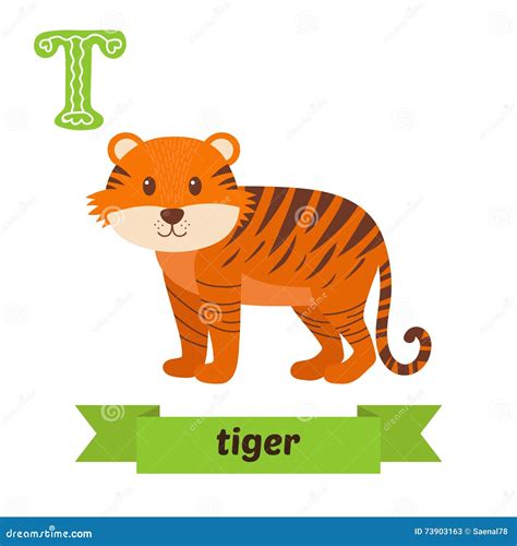 Alphabet J R Tiger Cartoon Vector Cartoondealer