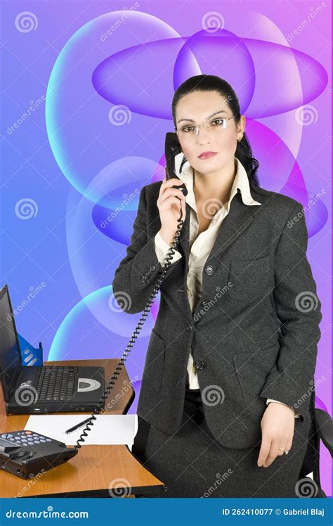 Business woman with phone stock image. Image of electrical - 262410077