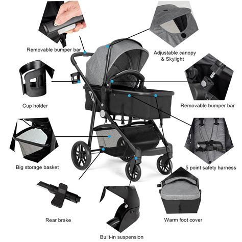 Costway Compact Toddler 2 In1 Foldable Baby Stroller For Newborn Infant