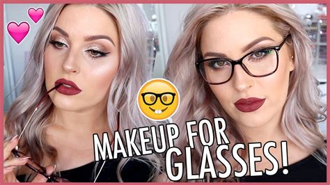 Makeup For Glasses And Hacks 🤓💕 5 Pairs Of Glasses Try On 💬 Youtube