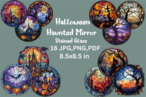 Halloween Haunted Mirror Stained Glass Graphic By Tshirtado Creative