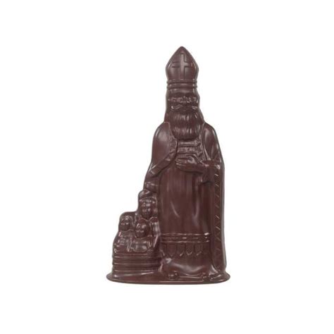 St Nicolas Et 3 Enfants Chocolat Noir 35 Cm 500g Maison Chuques Allard