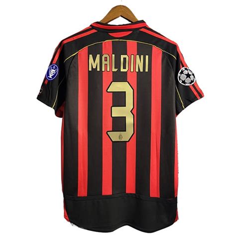 Nuove Maglie Calcio AC Milan Retro 3 MALDINI Prima Manica Lungas 2006 2007