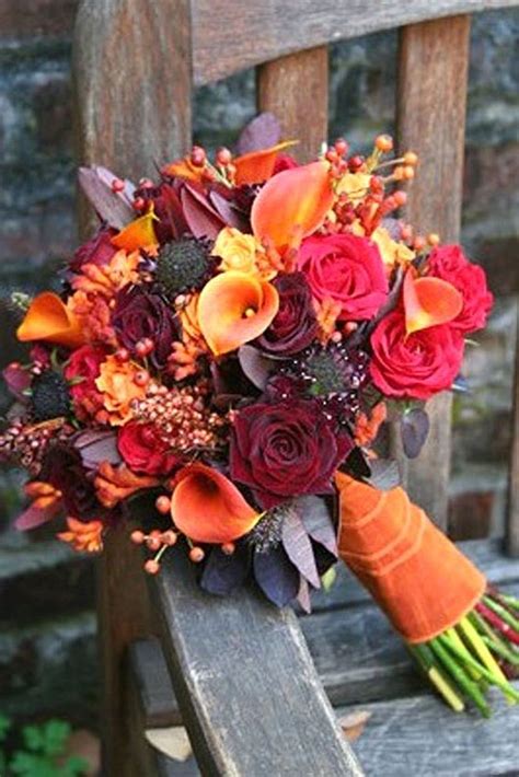 Deep Red Fall Wedding Bouquet Roses Rings Weddings Fashion