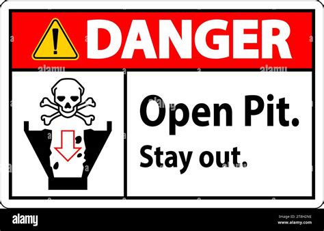 Danger Sign Open Pit Stay Out Stock Vector Image And Art Alamy