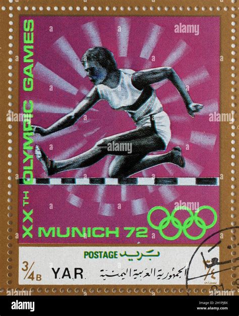 Stamp Printed In Yemen Arab Republic Shows Steeplechase Olympics In