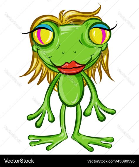 Blonde Sexy Frog Character Cartoon Isolated Vector Image