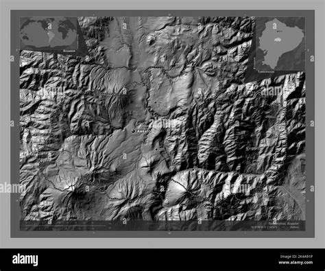 Tungurahua Province Of Ecuador Bilevel Elevation Map With Lakes And