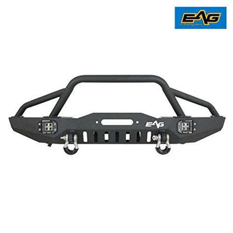 Eag Steel Front Bumper With Led Lights And Winch Plate Fit For