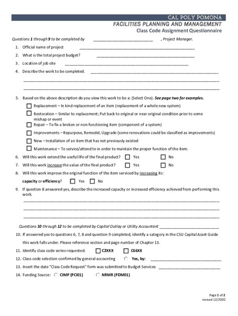 Fillable Online Cal Poly Pomona Facilities Planning And Management