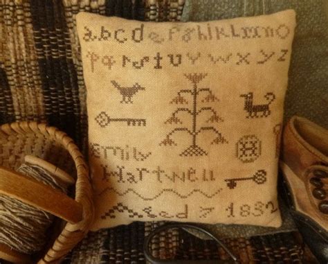 Primitive Cross Stitch Antique Style Alphabet Sampler Pinkeep