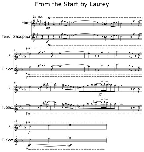 From The Start By Laufey Sheet Music For Flute Tenor Saxophone