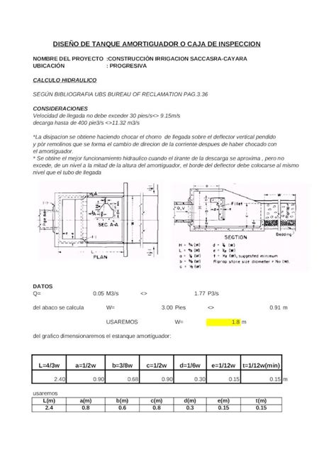 XLS Diseño de Tanque Amortiguador camara Rompe Presion DOKUMEN TIPS