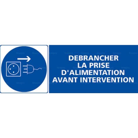 Panneau D Brancher La Prise Alimentation Avant Intervention