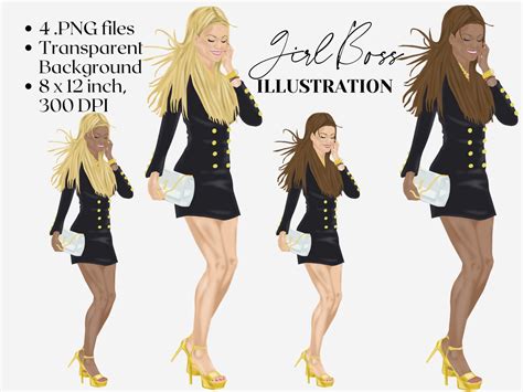 Girl Boss Illustration Boss Babe Clipart Planner Clipart Fashion Illustration Feminine
