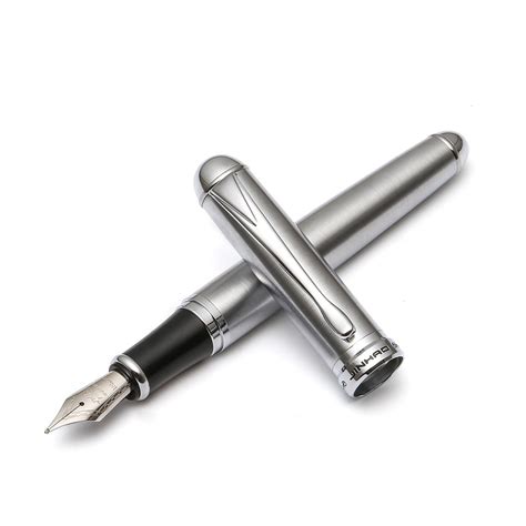 Jinhao Totem Fountain Pen Metal Stainless Steel Barrel Silver