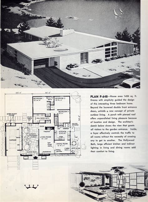 Pin By Emanuele Bugli On Vintage House Plans Modern House Plans Mid