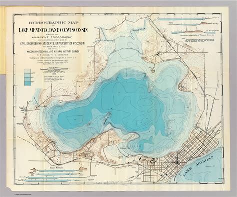 Hydrographic Map Of Lake Mendota Dane Co Wisconsin And Of Its