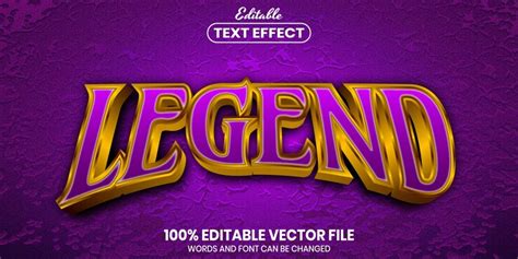 Premium Vector | Legend text, font style editable text effect