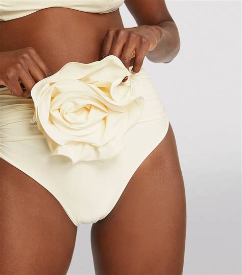 Magda Butrym Ivory Rose Appliqu High Rise Bikini Bottoms Harrods Uk