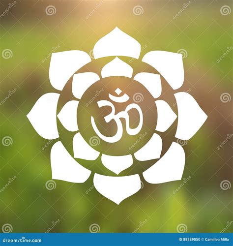 Vector Om Symbol Hindu In Lotus Flower Mandala Illustration Stock