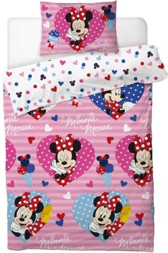 Disney Minnie Mouse Quilt Cover Set Single Love Hearts