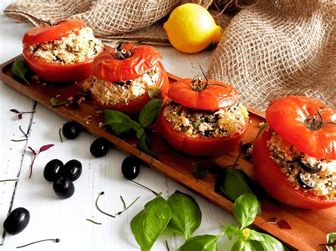 Greek Stuffed Tomatoes Recipe - Feed Your Sole