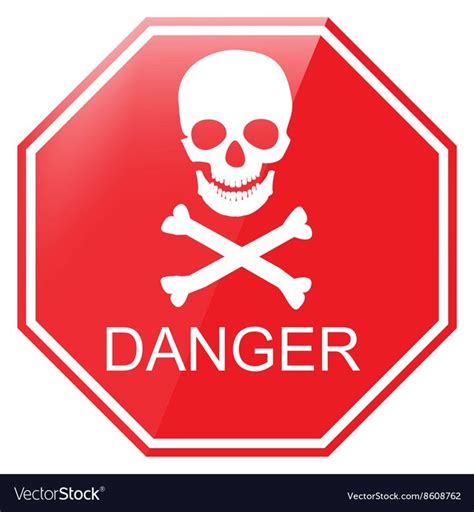 Warning danger sign Royalty Free Vector Image - VectorStock | Vector images, Emoji signs, Vector ...