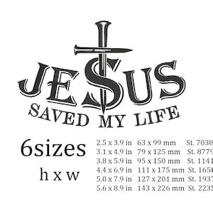 Jesus Save My Life Machine Embroidery Design Jesus Christian Cross