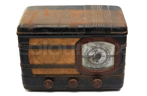 Retro Radio Isolated Stock Image Colourbox